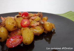 Poêlée de pommes de terre DÉLICATESSE®, lardons, champignons & tomates cerises