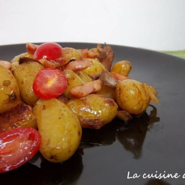 Poêlée de pommes de terre DÉLICATESSE®, lardons, champignons & tomates cerises